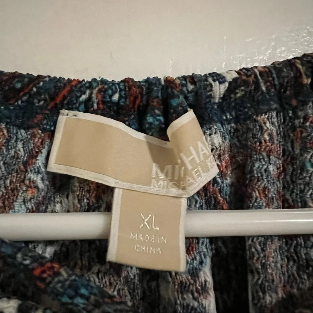 Michael Kors Paisley Keyhole Peasant Top XL - Picture 6 of 7